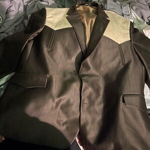 Men's Brown and Cream Western Jacket